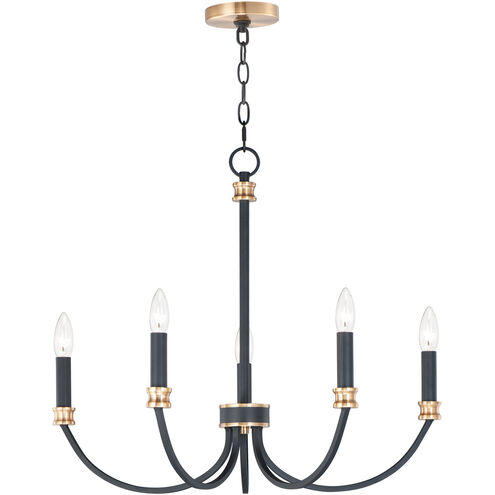 Charlton 5 Light 26 inch Black/Antique Brass Chandelier Ceiling Light