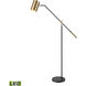 Oliver Avenue 64 inch 9.00 watt Matte Black with Aged Brass Floor Lamp Portable Light