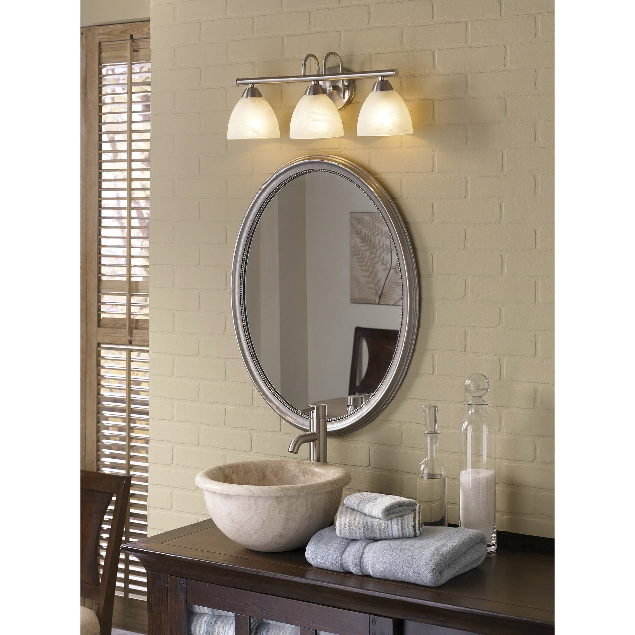 Tia 3 Light 22.5 inch Matte Nickel Vanity Light Wall Light