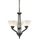 Tribecca 3 Light 21 inch Oil Rubbed Bronze with White Chandelier Ceiling Light