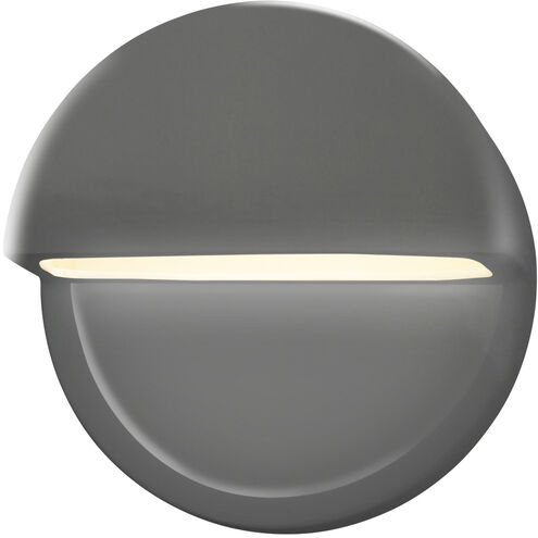 Ambiance LED 8 inch Gloss Grey ADA Wall Sconce Wall Light in Incandescent, Gloss Gray
