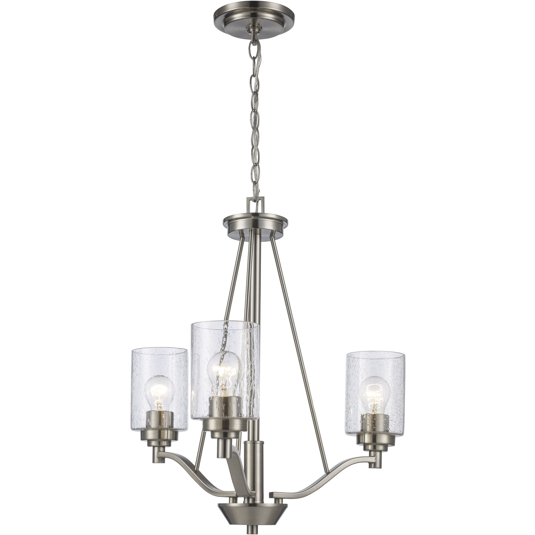 Mod Pod 3 Light 21 inch Brushed Nickel Chandelier Ceiling Light