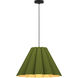Lora 1 Light 22.8 inch Black Pendant Ceiling Light in Green/Ash, 23 in, WEP Collection