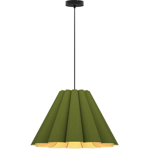 Lora 1 Light 22.8 inch Black Pendant Ceiling Light in Green/Ash, 23 in, WEP Collection