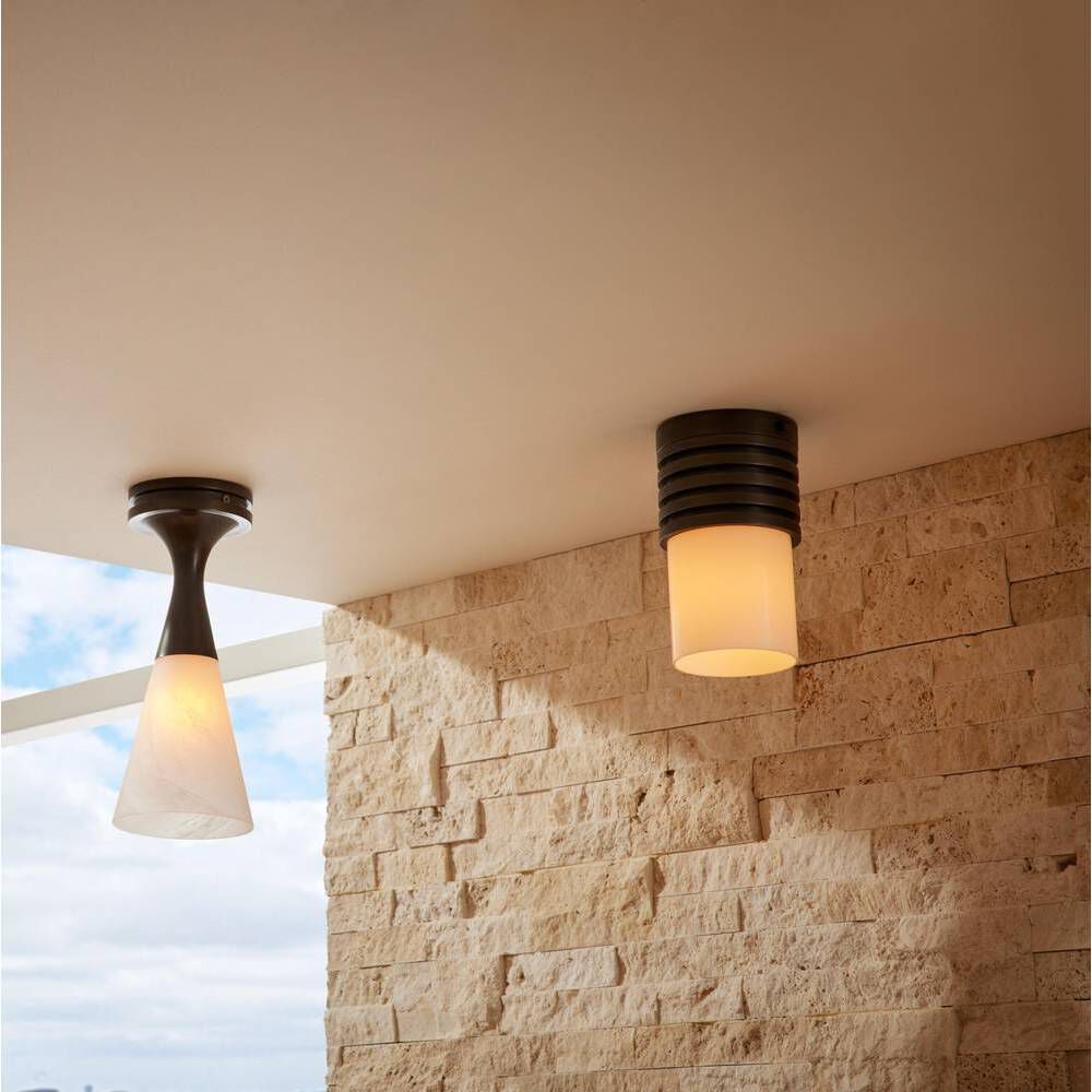 Rune 1 Light 4.5 inch English Bronze Flush Mount Ceiling Light