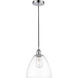 Edison Dome LED 9 inch Polished Chrome Mini Pendant Ceiling Light in Clear Glass