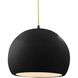 Radiance LED 12.25 inch Gloss Black and Matte White and Matte Black Pendant Ceiling Light