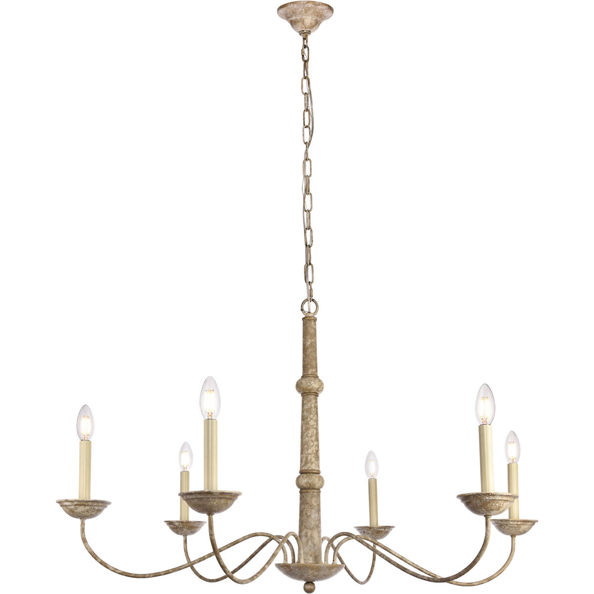 Merritt 6 Light 40 inch Weathered Dove Chandelier Ceiling Light