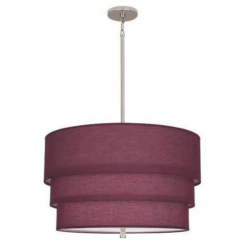Decker 3 Light 24 inch Polished Nickel Pendant Ceiling Light in Vintage Wine