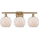 Ballston Farmhouse Rope LED 26 inch Brushed Brass Bath Vanity Light Wall Light in White Glass with White Rope, Ballston