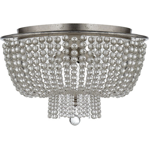 AERIN Jacqueline 4 Light 18 inch Burnished Silver Leaf Flush Mount Ceiling Light in Clear Glass