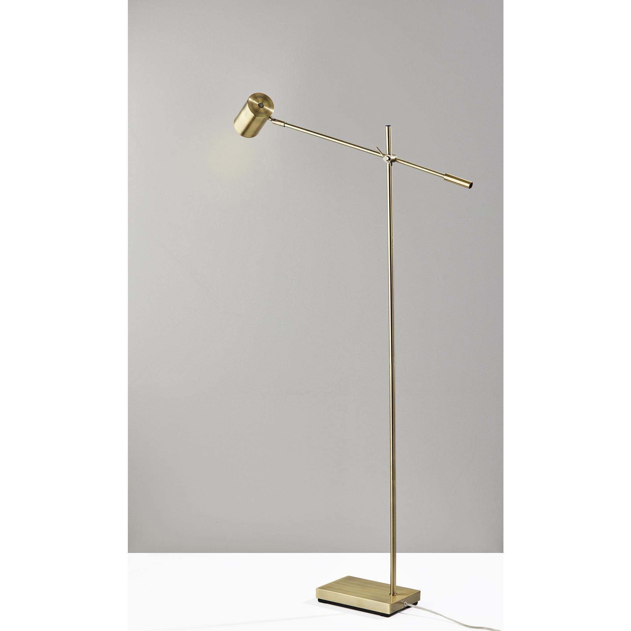 Collette 58 inch 4.00 watt Antique Brass Floor Lamp Portable Light