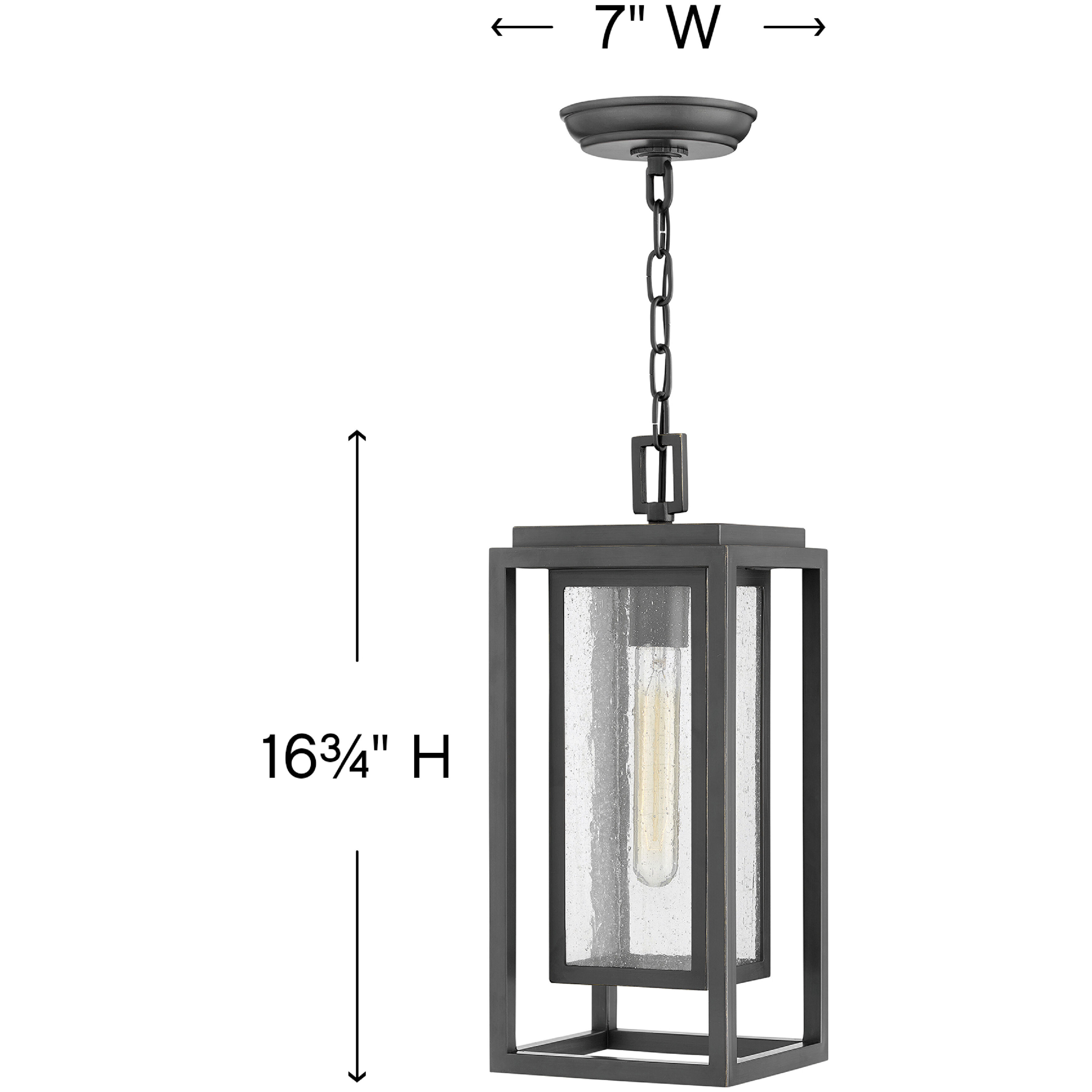 Coastal Elements Republic LED 7 inch Oil Rubbed Bronze Outdoor Hanging Lantern in 12V LED, Estate Series