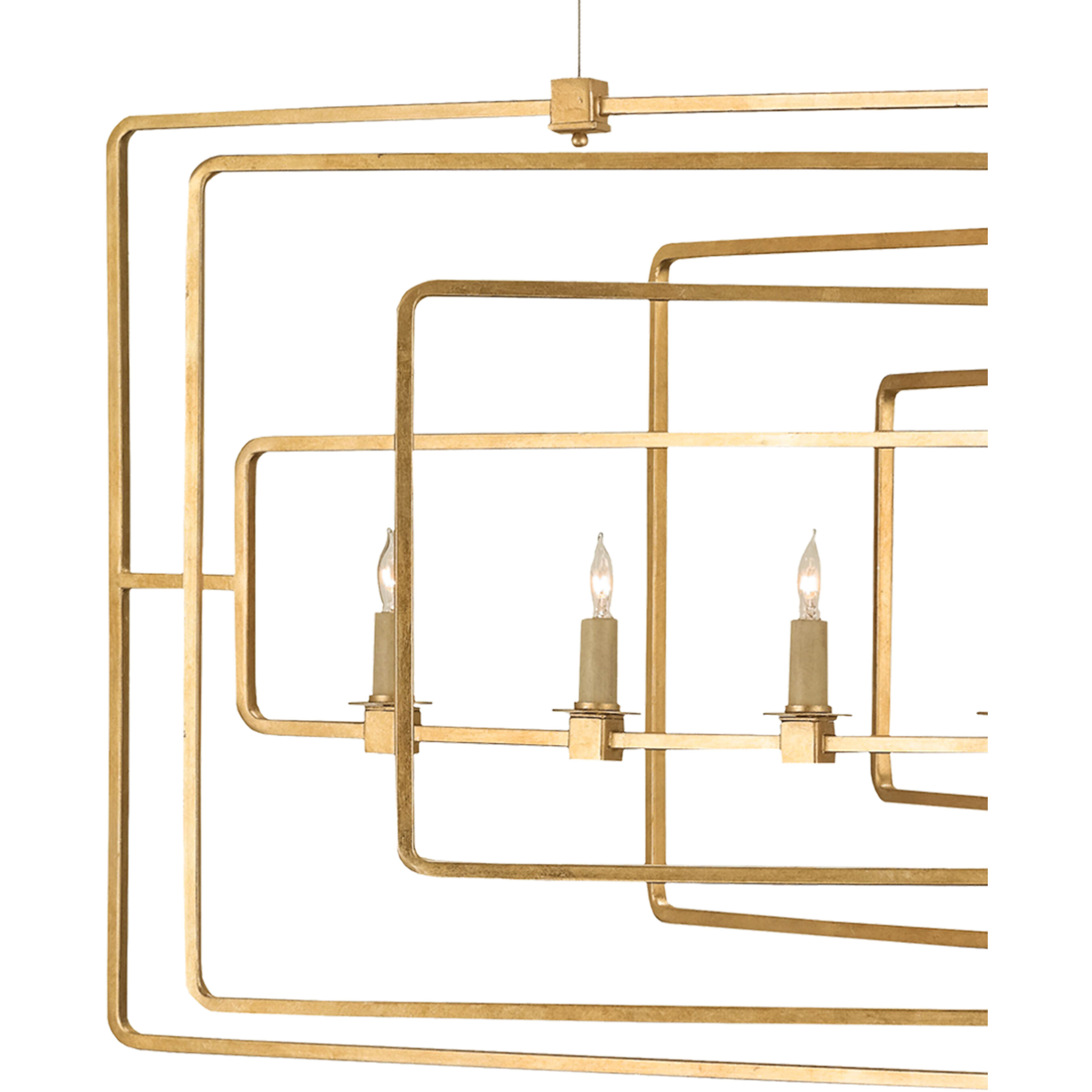 Metro 8 Light 54 inch Contemporary Gold Leaf Chandelier Ceiling Light