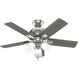 Crystal Peak 44 inch Brushed Nickel with Light Gray Oak/Dark Gray Oak Blades Ceiling Fan