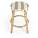 Tobias Rattan Round 24" Counter Stool in Tan and White Stripe