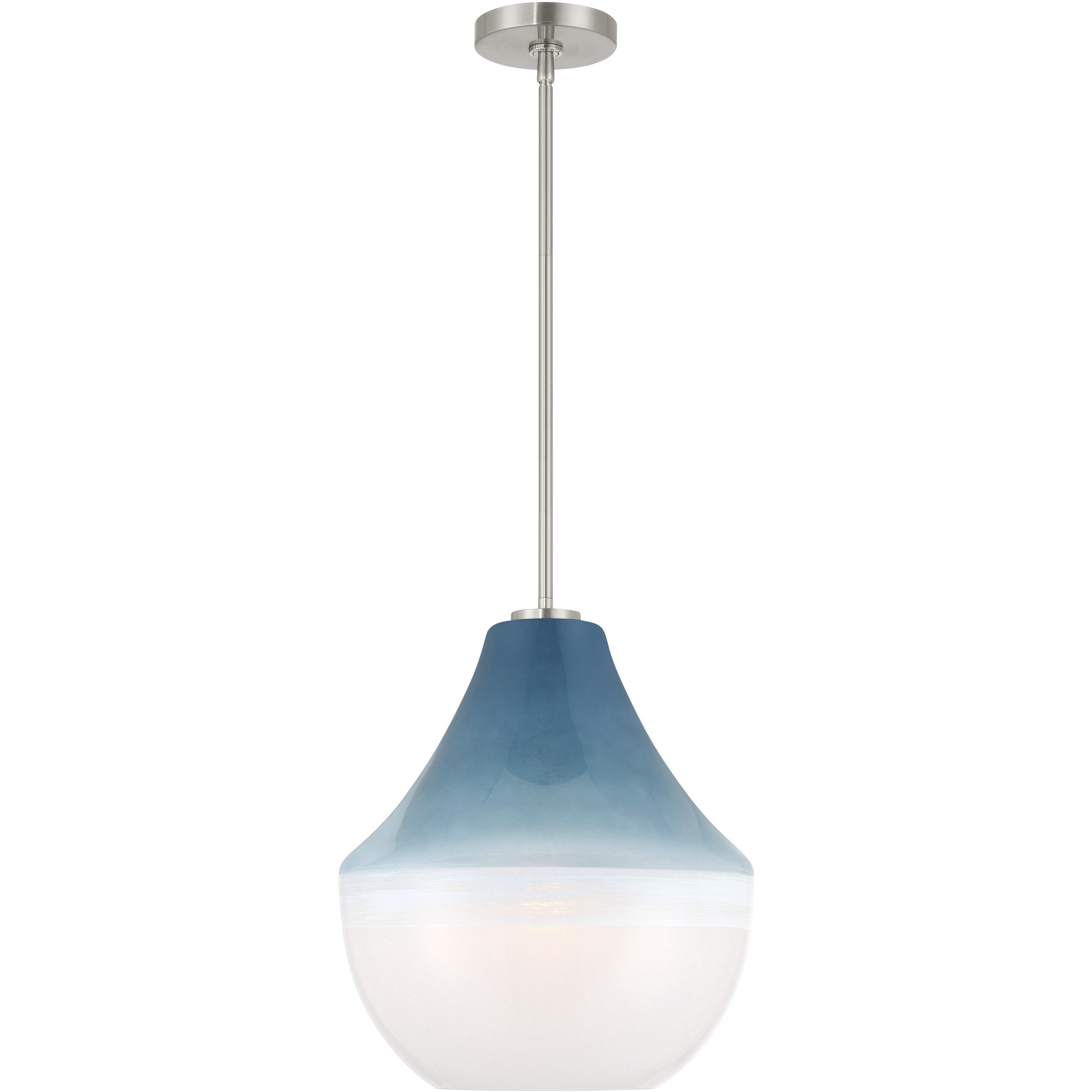 Pacific 1 Light 14 inch Brushed Nickel Pendant Ceiling Light