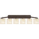 Alabaster Rocks 6 Light 56 inch Dark Bronze Bath Bar Wall Light in Rectangle, Incandescent, Rectangle