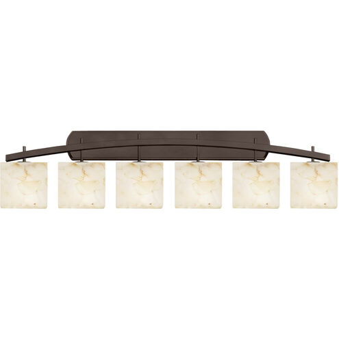 Alabaster Rocks 6 Light 56 inch Dark Bronze Bath Bar Wall Light in Rectangle, Incandescent, Rectangle