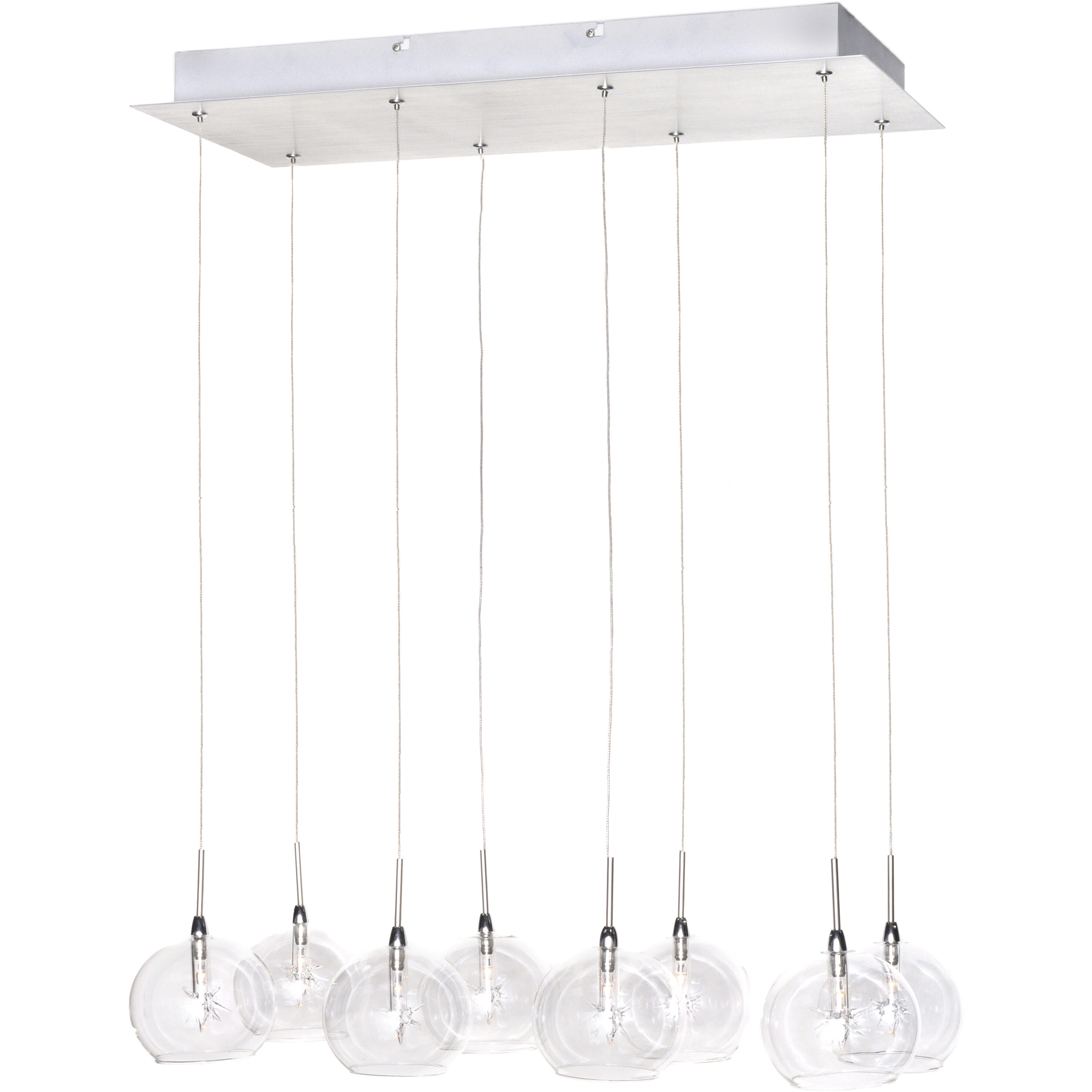 Starburst 8 Light 23.5 inch Polished Chrome Linear Pendant Ceiling Light