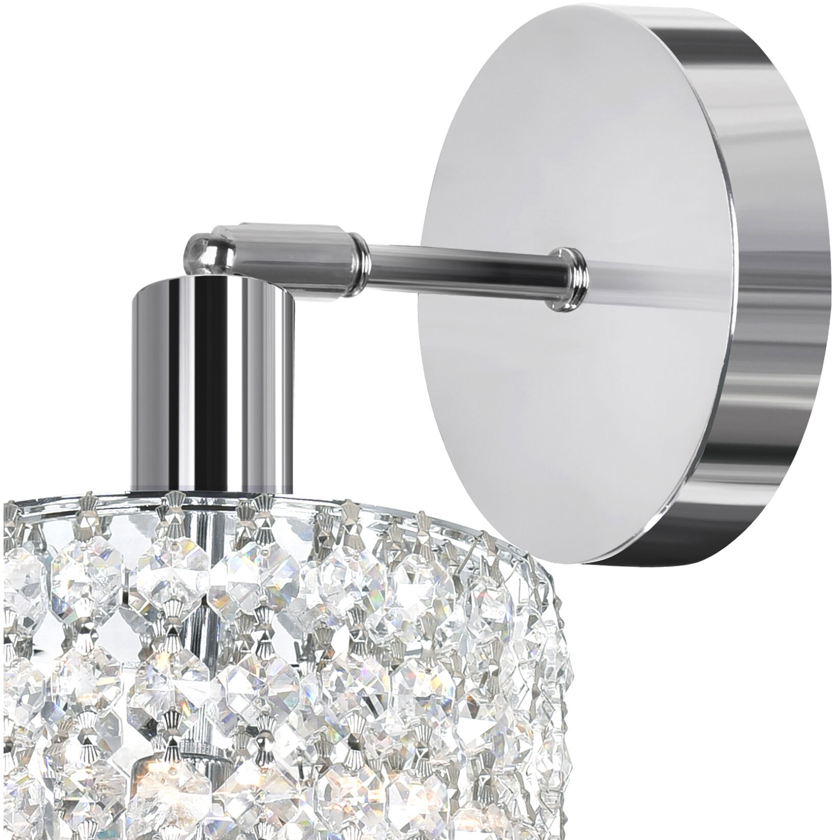 Glitz 1 Light 8 inch Chrome Bathroom Sconce Wall Light