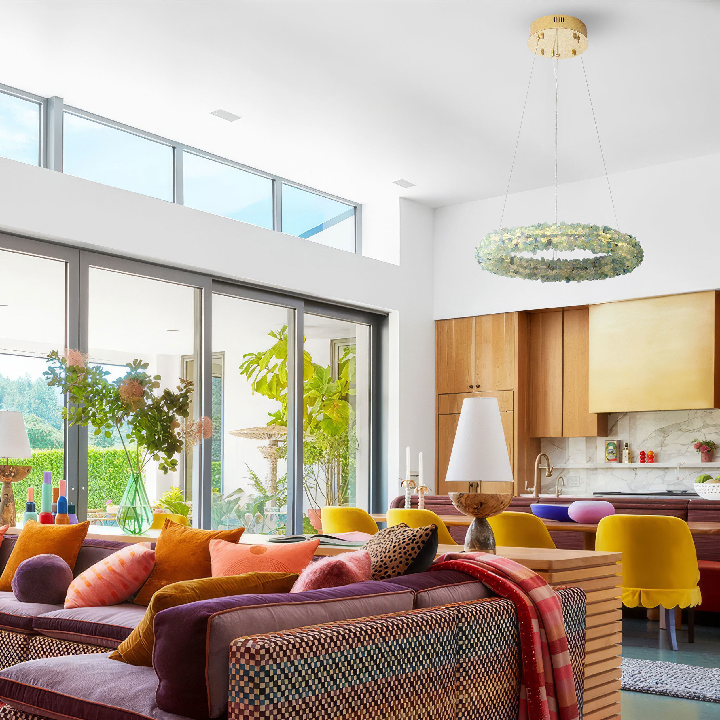 Ziva Corallo LED 29.5 inch Turquoise Chandelier Ceiling Light