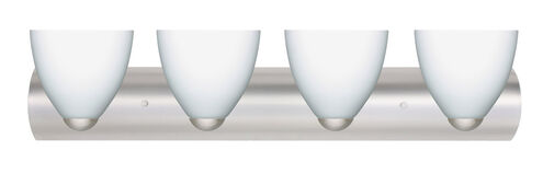 Sasha Ii 4 Light 30 inch Satin Nickel Vanity Lighting Wall Light in Incandescent, Opal Matte Glass