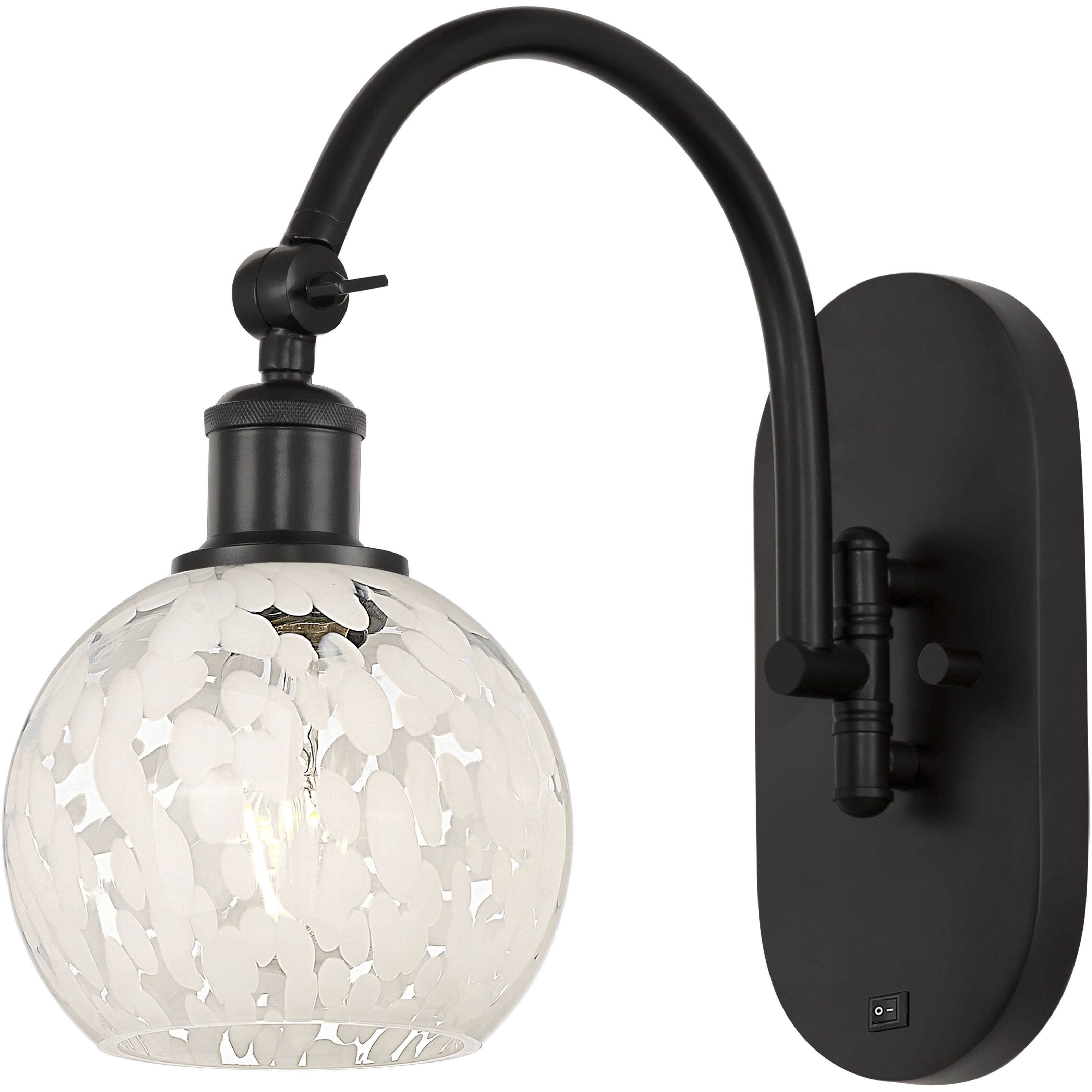 Ballston White Mouchette 1 Light 6 inch Oil Rubbed Bronze Sconce Wall Light