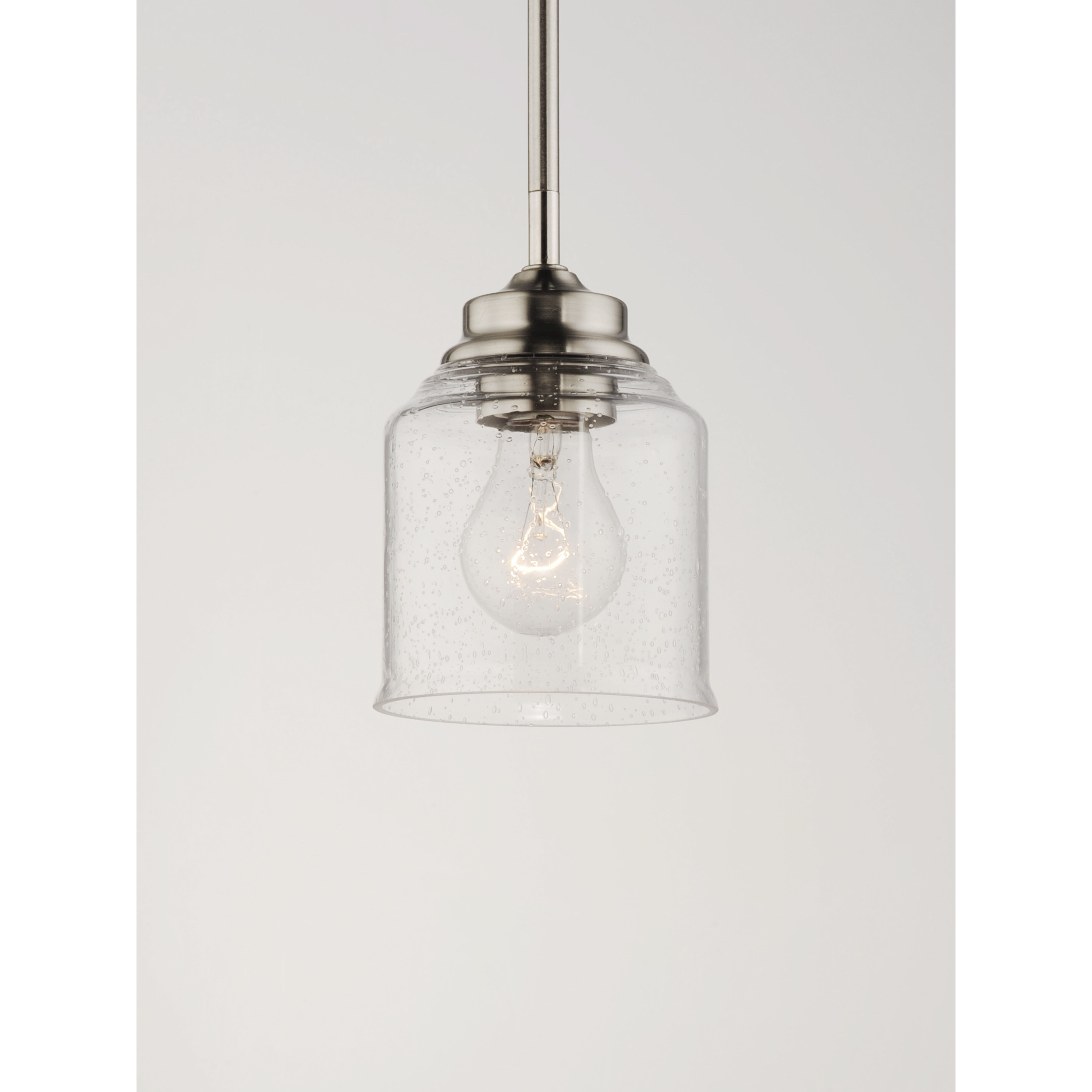 Acadia 1 Light 5 inch Satin Nickel Single Pendant Ceiling Light