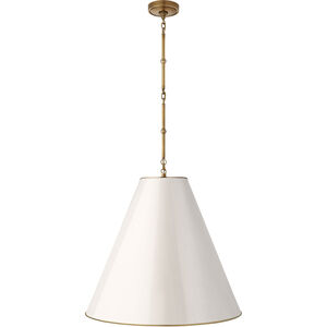 Thomas O'Brien Goodman 2 Light 24.5 inch Hand-Rubbed Antique Brass Hanging Lamp Ceiling Light in Antique White, Large