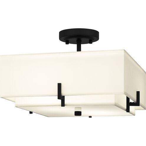Renzo 2 Light 14.25 inch Matte Black Semi-Flush Mount Ceiling Light