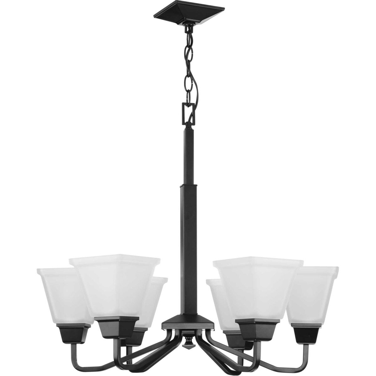 Clifton Heights 6 Light 26 inch Matte Black Chandelier Ceiling Light