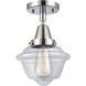 Franklin Restoration Small Oxford 1 Light 8 inch Polished Chrome Flush Mount Ceiling Light in Clear Glass