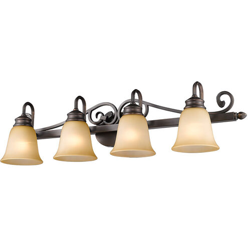 Belle Meade 4 Light 37 inch Rubbed Bronze Bath Vanity Wall Light