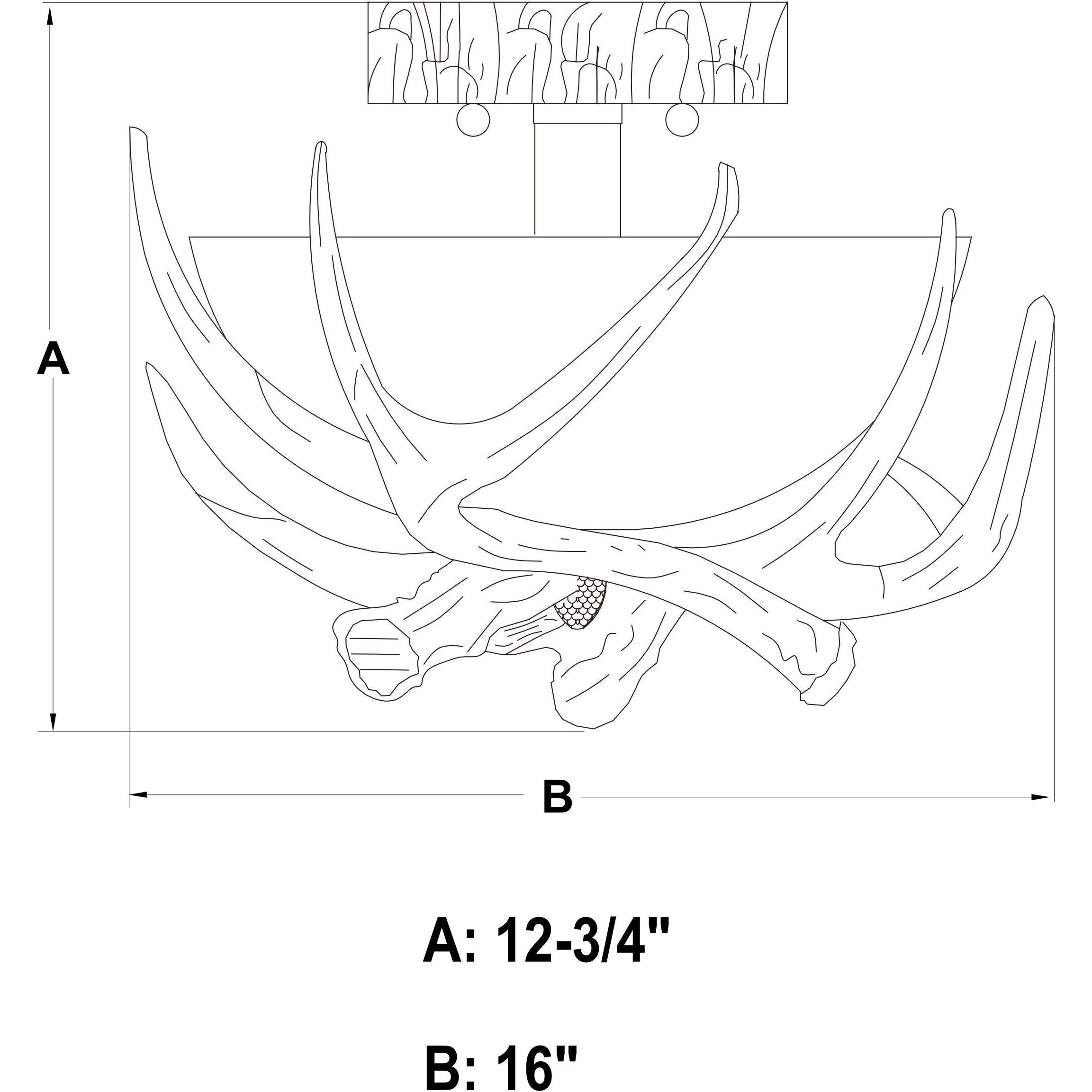 Lodge LED 16 inch Noachian Stone Semi-Flush Mount Ceiling Light