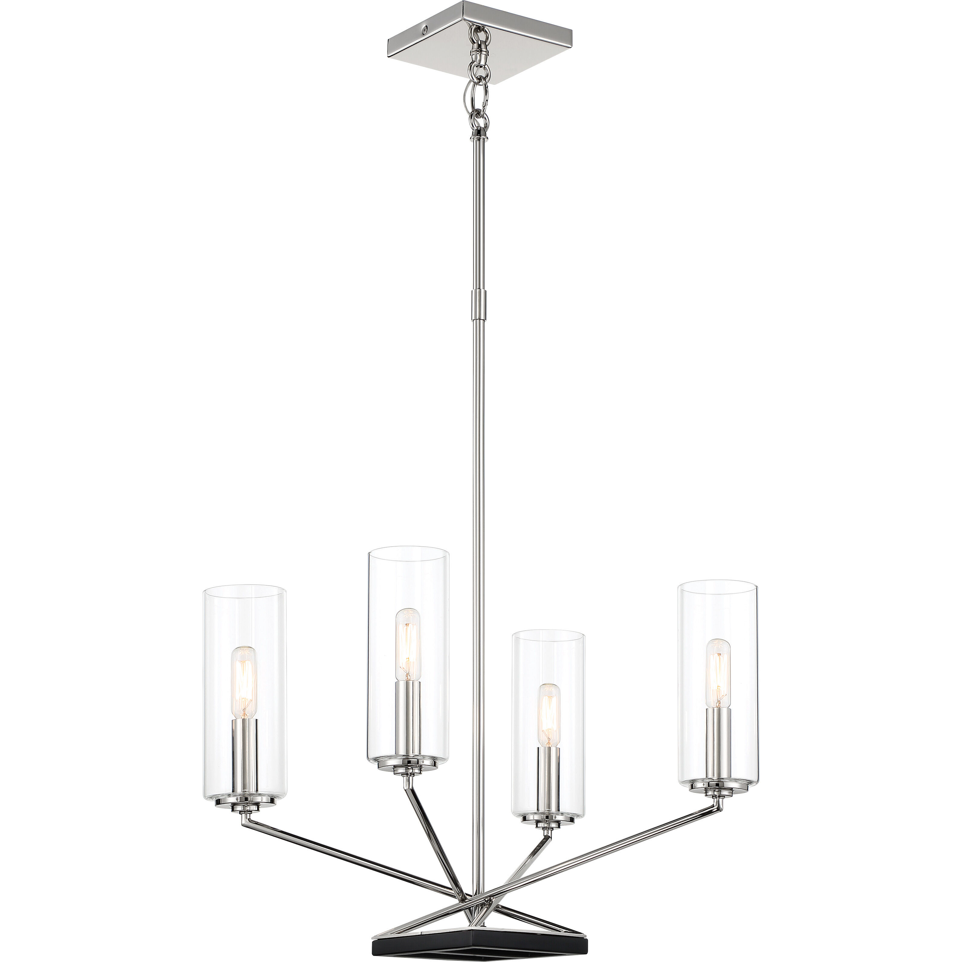 Highland Crossing 4 Light 18 inch Coal/Polished Nickel Chandelier Ceiling Light