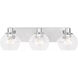 Rito 3 Light 23.13 inch Chrome Bath Light Wall Light, Large