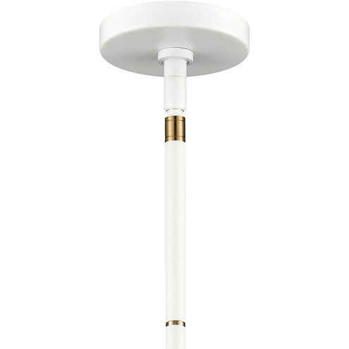Boudreaux 18 Light 32 inch Matte White with Satin Brass Chandelier Ceiling Light