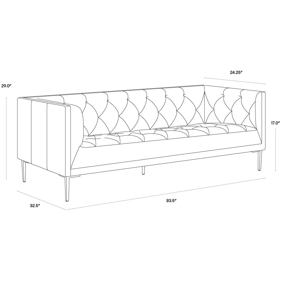 Westin Vintage Peacock Leather Sofa