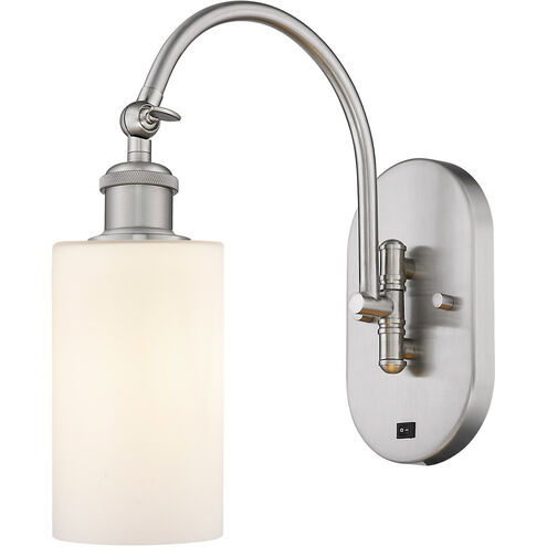 Ballston Clymer LED 5.3 inch Brushed Satin Nickel Sconce Wall Light in Matte White Glass
