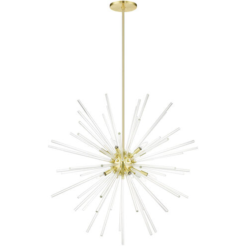 Utopia 12 Light 42 inch Satin Brass Foyer Pendant Chandelier Ceiling Light