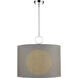 Arosia 1 Light 20 inch Chrome Pendant Ceiling Light in 9, Gray Fabric