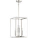 Traditional 4 Light 12 inch Polished Nickel Pendant Ceiling Light