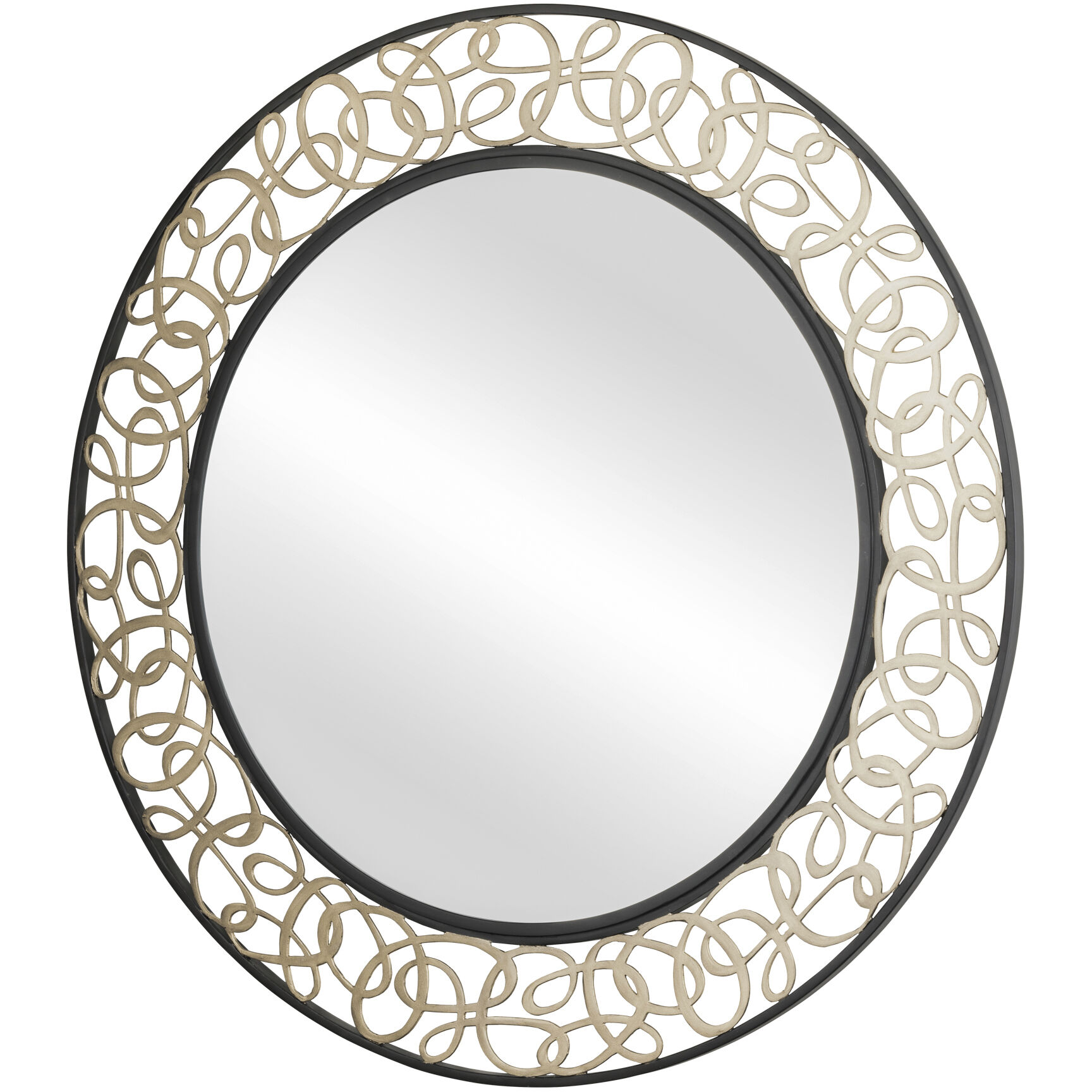 Scribble 33 inch Matte Black with Artifact Wall Mirror