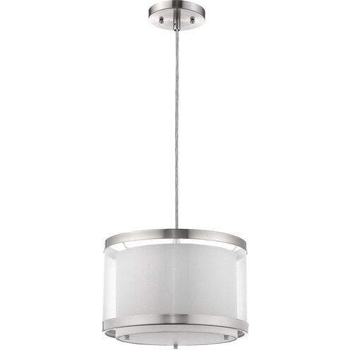 Lux 1 Light 12 inch Brushed Nickel Pendant/Semi-Flush Ceiling Light