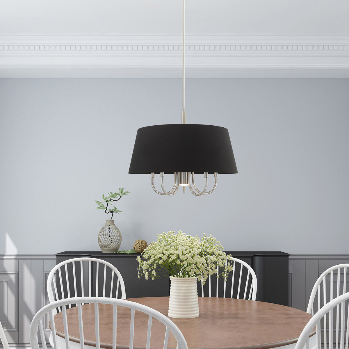 Belclaire 6 Light 24 inch Brushed Nickel Pendant Chandelier Ceiling Light