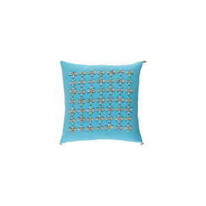 Lelei 20 X 20 inch Sky Blue and Cream Pillow