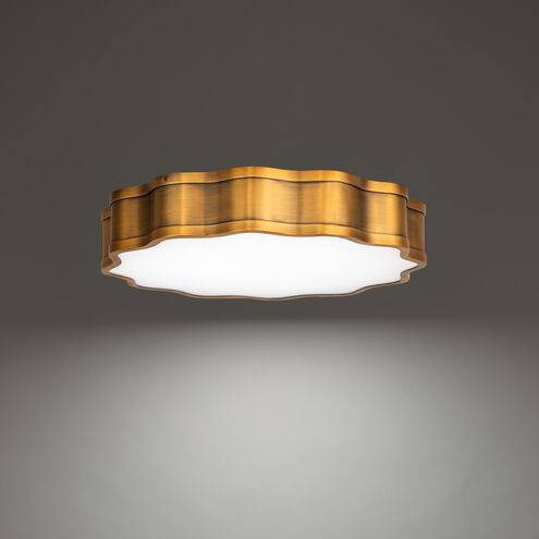 Vaughan LED 16 inch Aged Brass Flush Mount Ceiling Light, dweLED