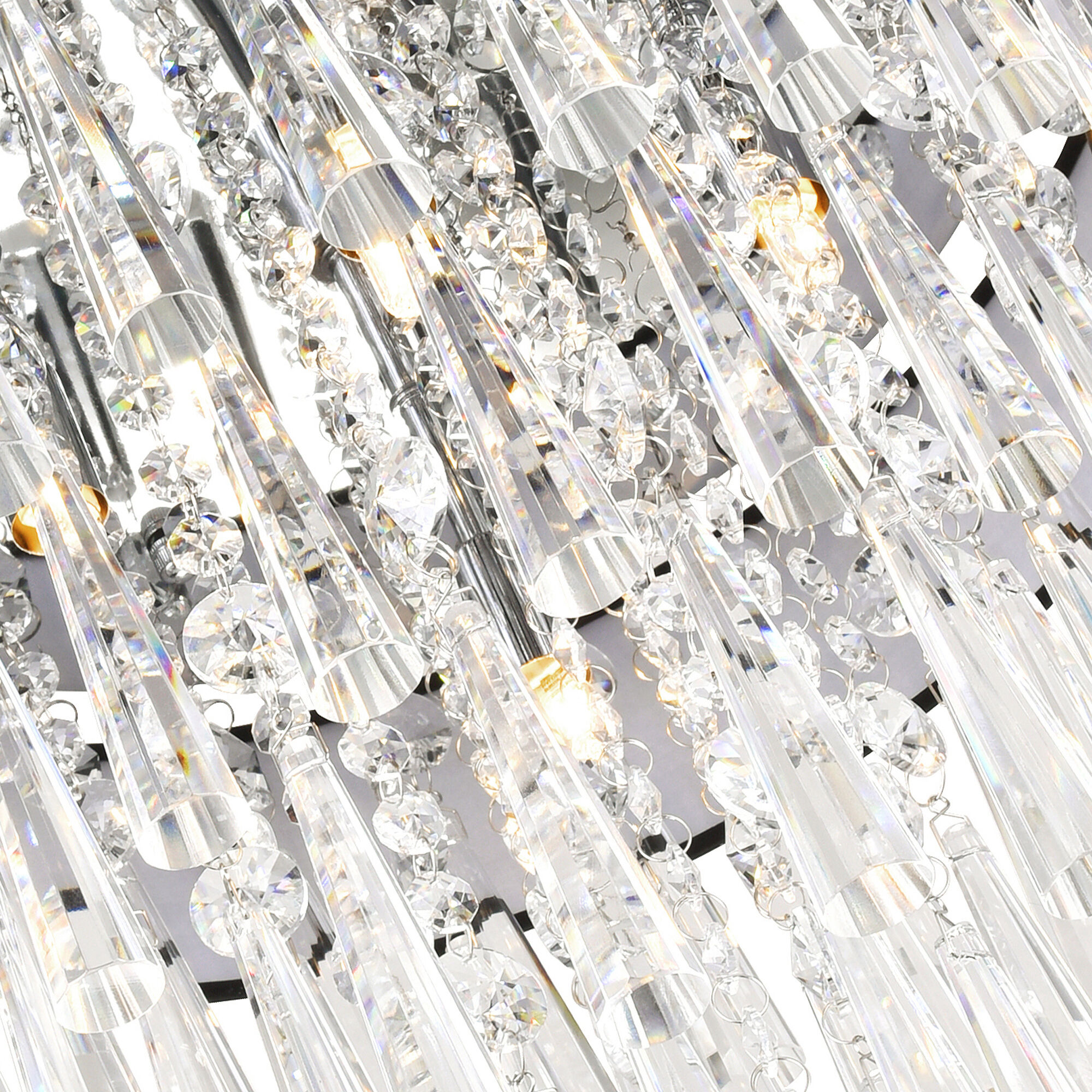 Franca 8 Light 22 inch Chrome Drum Shade Chandelier Ceiling Light in Black