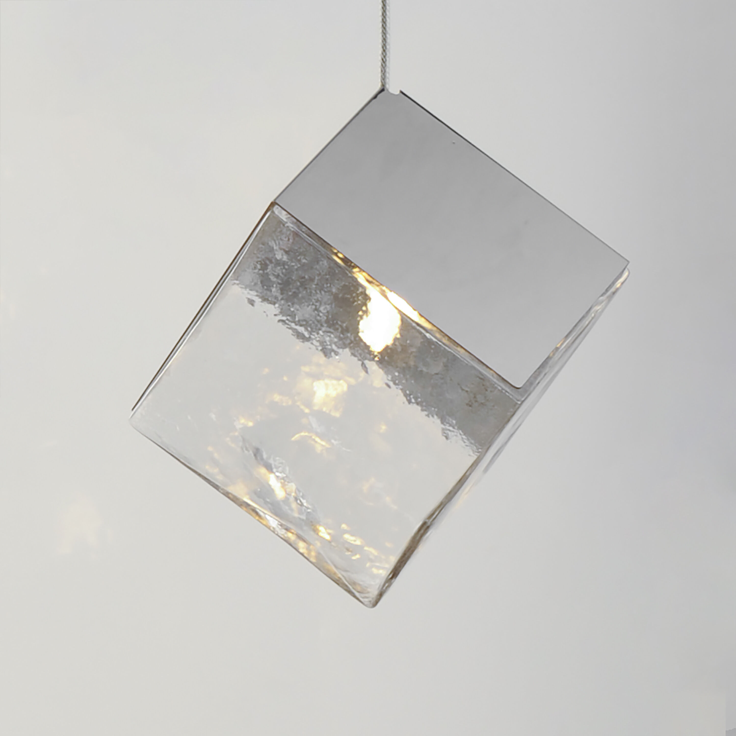 Ice Cube LED 7 inch Polished Chrome Single Pendant Ceiling Light